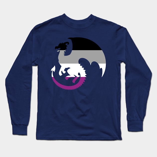 Pride Animals- Asexual Dragon Long Sleeve T-Shirt by HeckHound